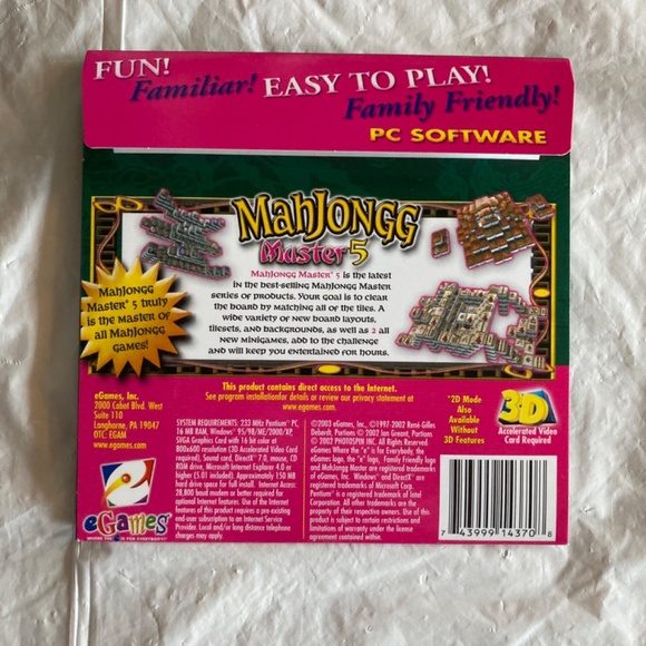 Vintage Mahjongg Master 5!Pc CD ROM Game - Picture 2 of 4